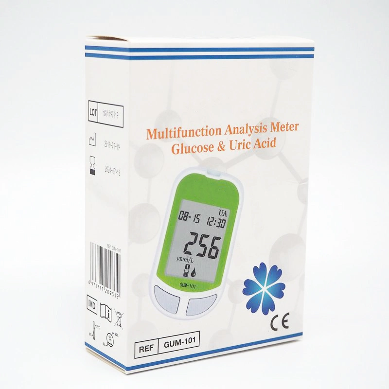 Ordinateur portable de haute qualité des soins de santé Mètre Mètre Glucose+l'acide urique Certification CE