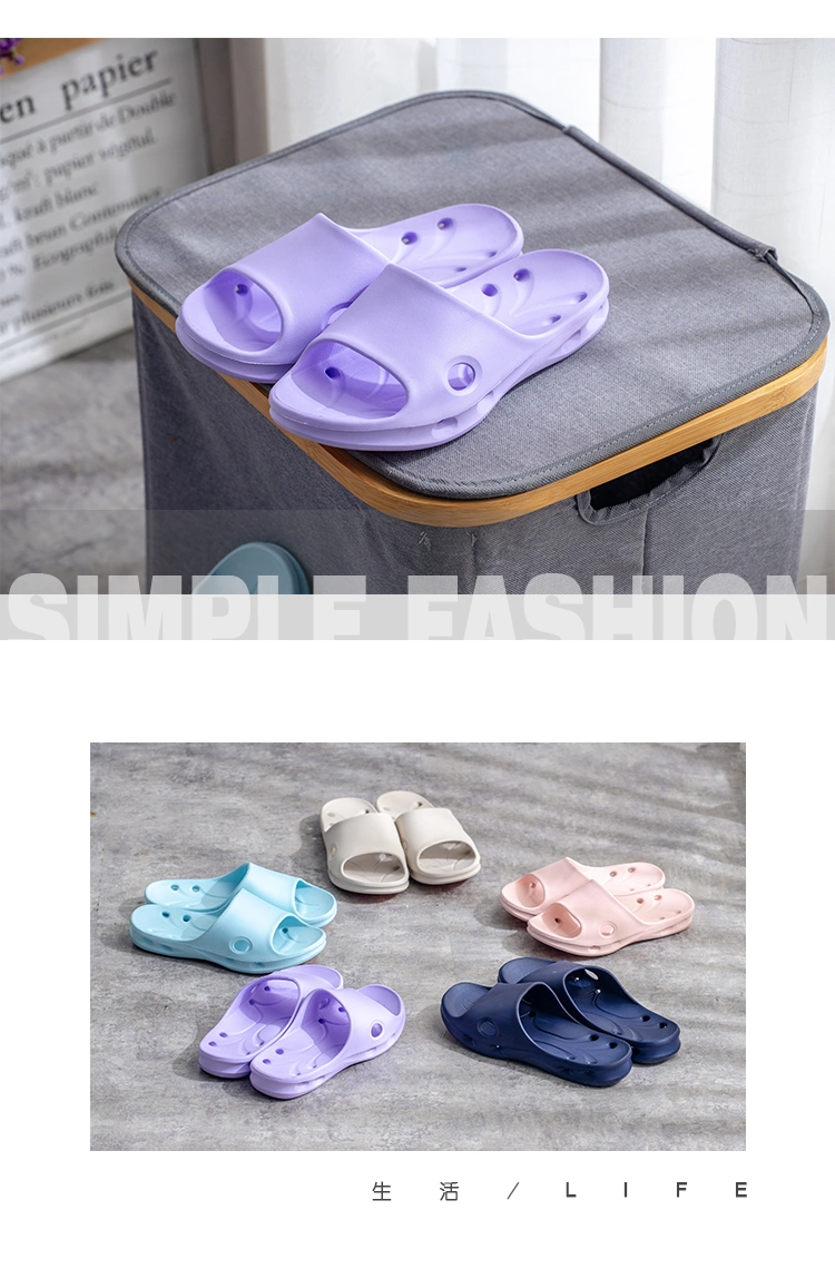 2021 Japanese Couple Bathroom Shower Slippers EVA Rubber Plastic Material Hollow-out Slippers