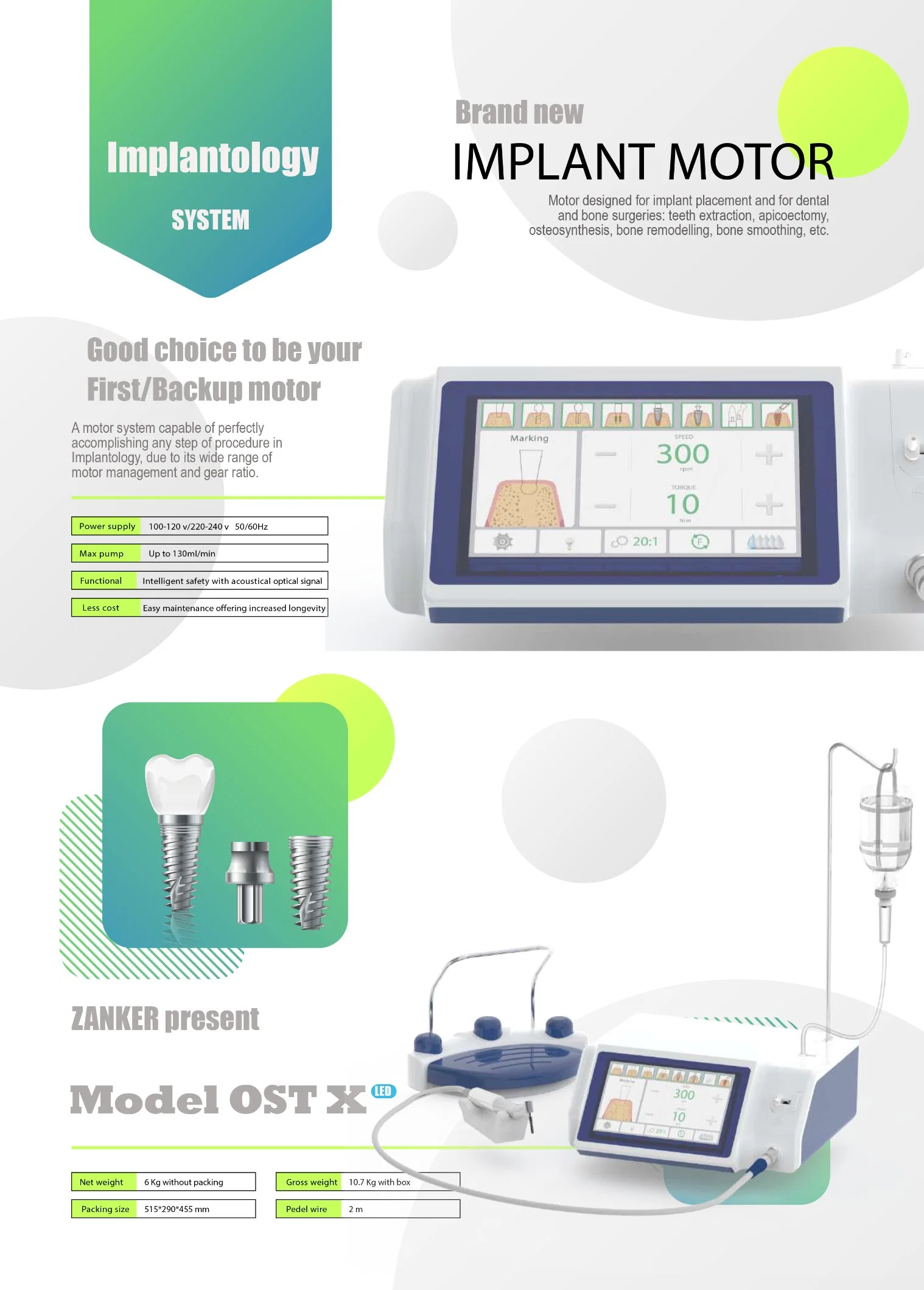 Dental Equipment Multifunctional Touch Screen Dental Implant Motor