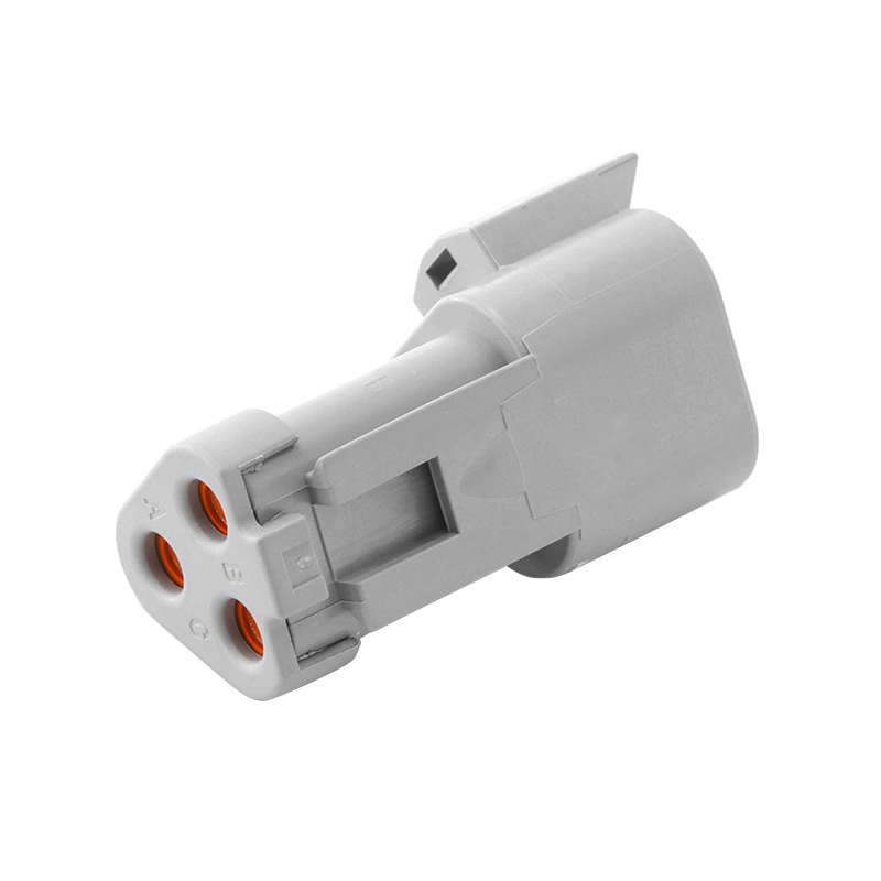 Dt04-3p-E003 Dechi Automobile Waterproof Connector 3p Male and Female Butt Connector Plug with Flat Tail Cover Can Process Customized Cable Components