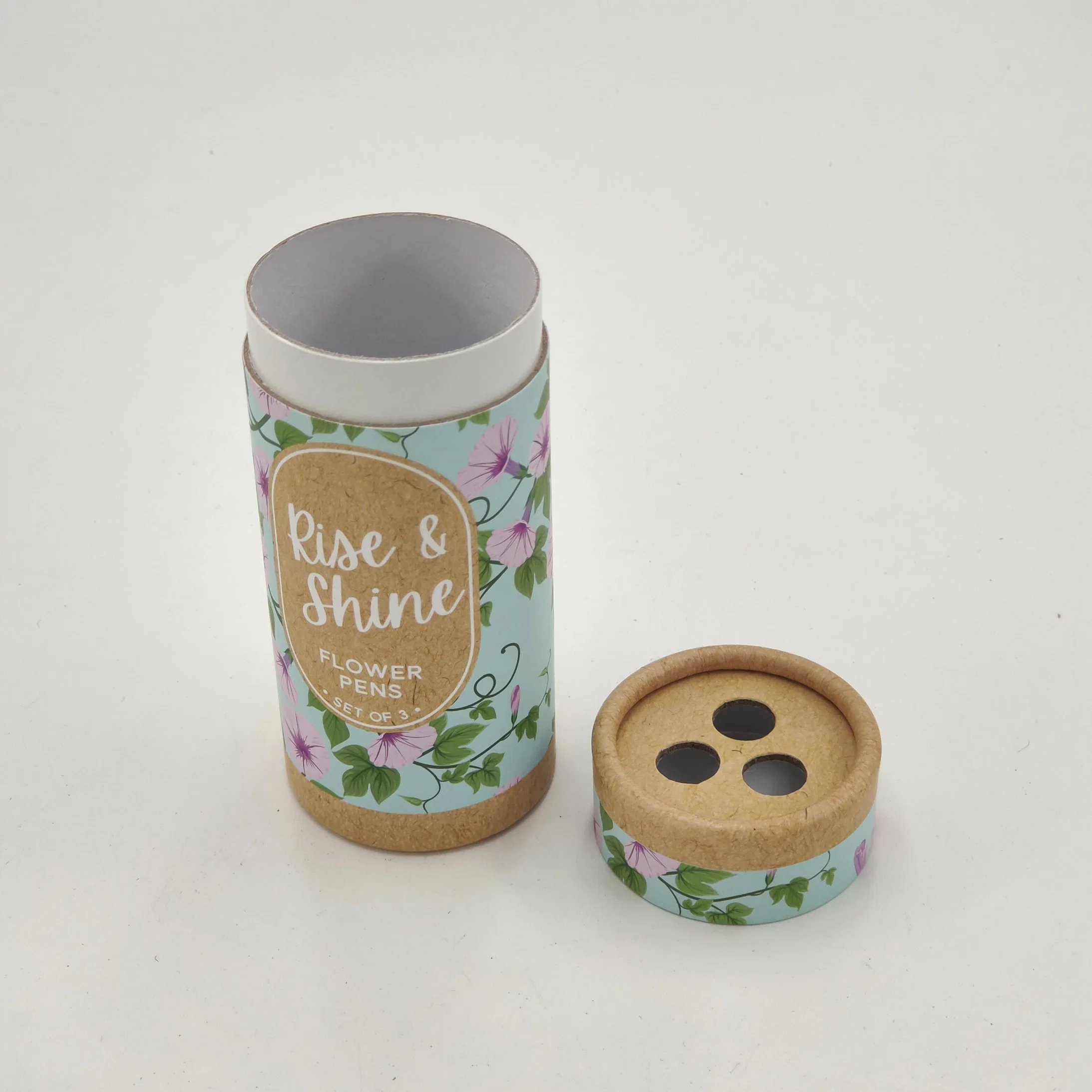 Custom Kraft Paper Coated Aluminum Foil Gift Box Round Tube Packaging (food container packing)