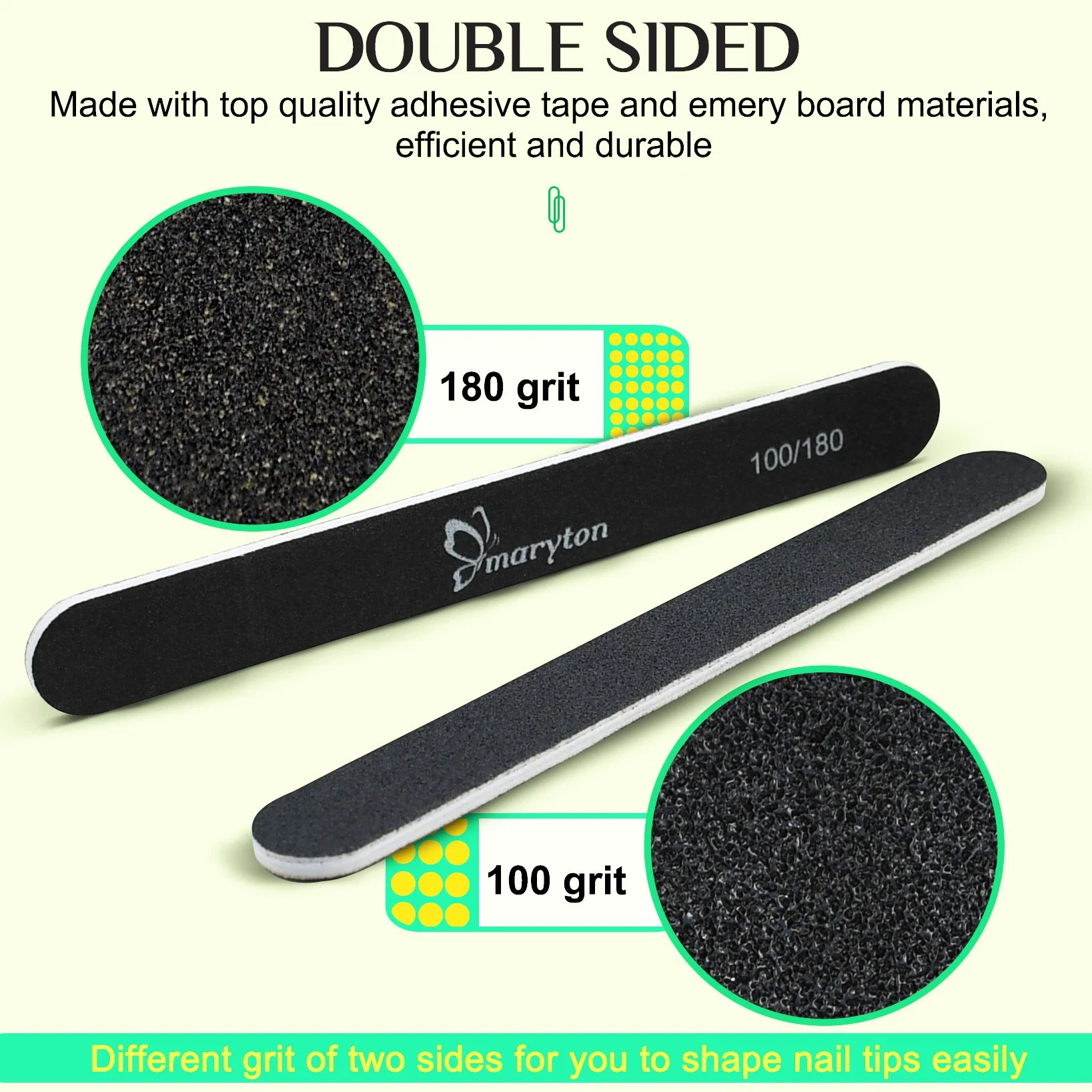 Wholesale/Supplier High quality/High cost performance  Black Wood Double-Side Nail File 80/100 100/180