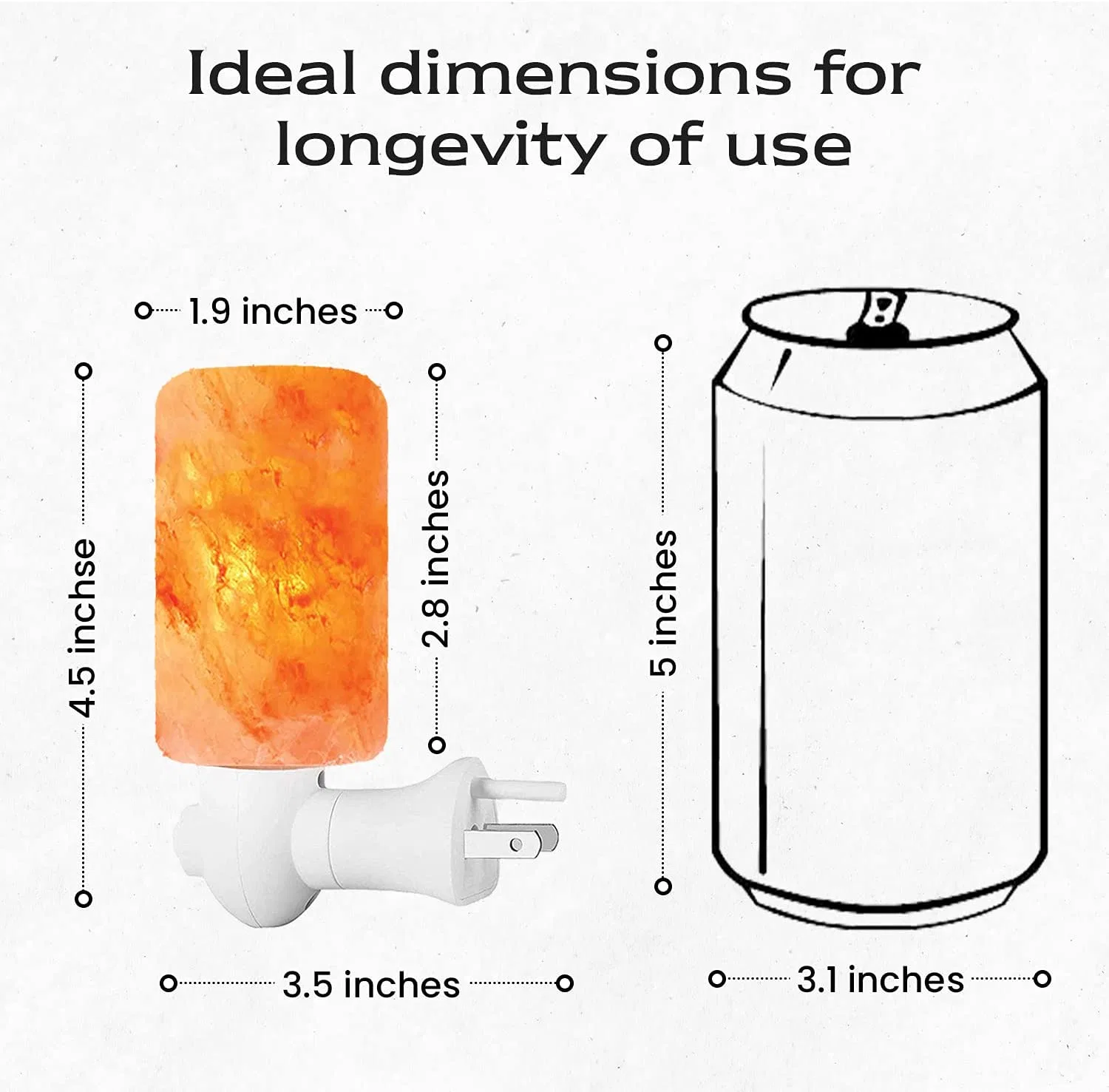 ETL Himalayan Crystal Salt Lamp Socket Rock Salt Night Light Wall Lamp