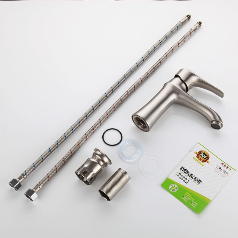 Hot Sell 304 Stainless Steel Bathroom Basin Faucets Hot and Cold Water Mixer Taps