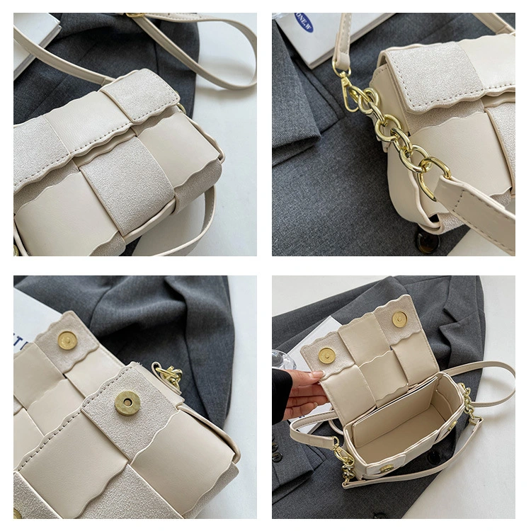 Mayorista/Proveedors Diseñador Damas Bolsa de mano estilo más reciente tendencia Lady hombro Bolsas PU Woven Chicas popularmente Crossbody Saddle Bag