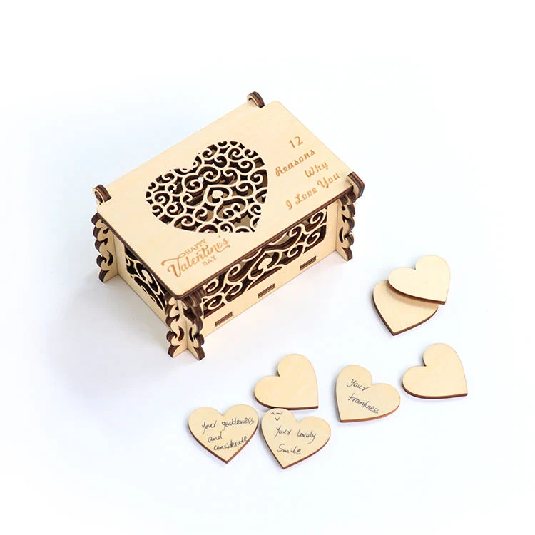 Exquisita caja de madera novio novia regalo de cumpleaños ideas de nuevos productos