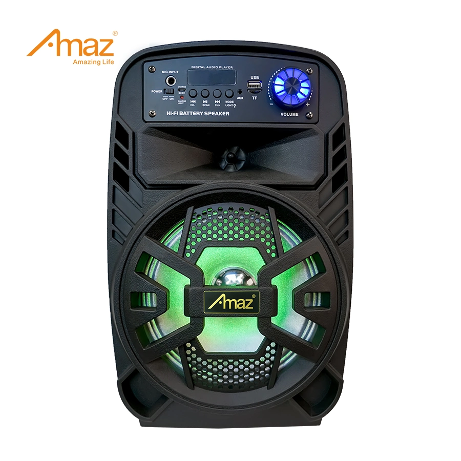 Amaz Fabrik Großhandel/Lieferant Maßgeschneiderte 8 Zoll Tragbare Lautsprecher Bluetooth-Lautsprecher Mit RGB-Licht