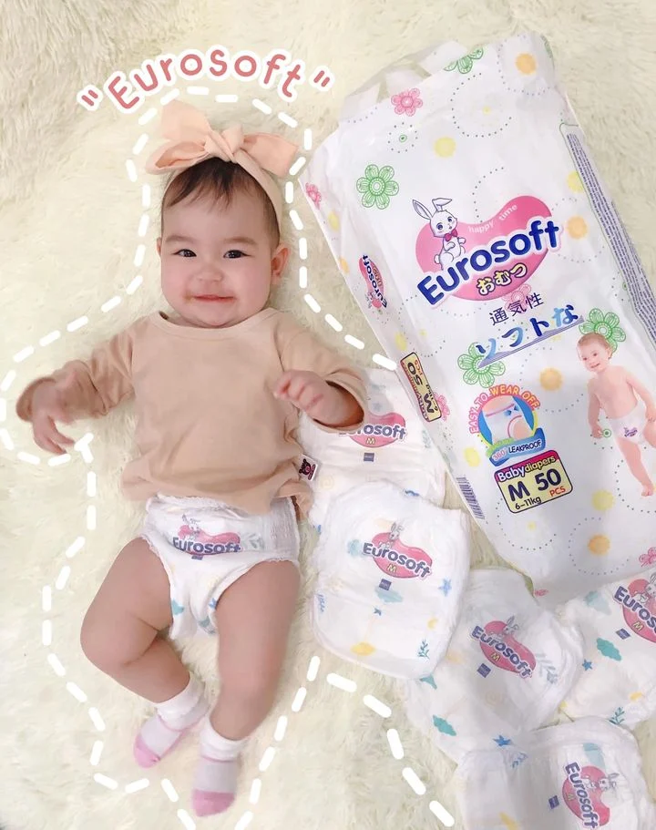 Защита здоровья Eurosoft мягкой и твердой абсорбирующий пеленок Очень тонкие одноразовые Diaper малыша для детей для Вьетнама и Таиланда рынка