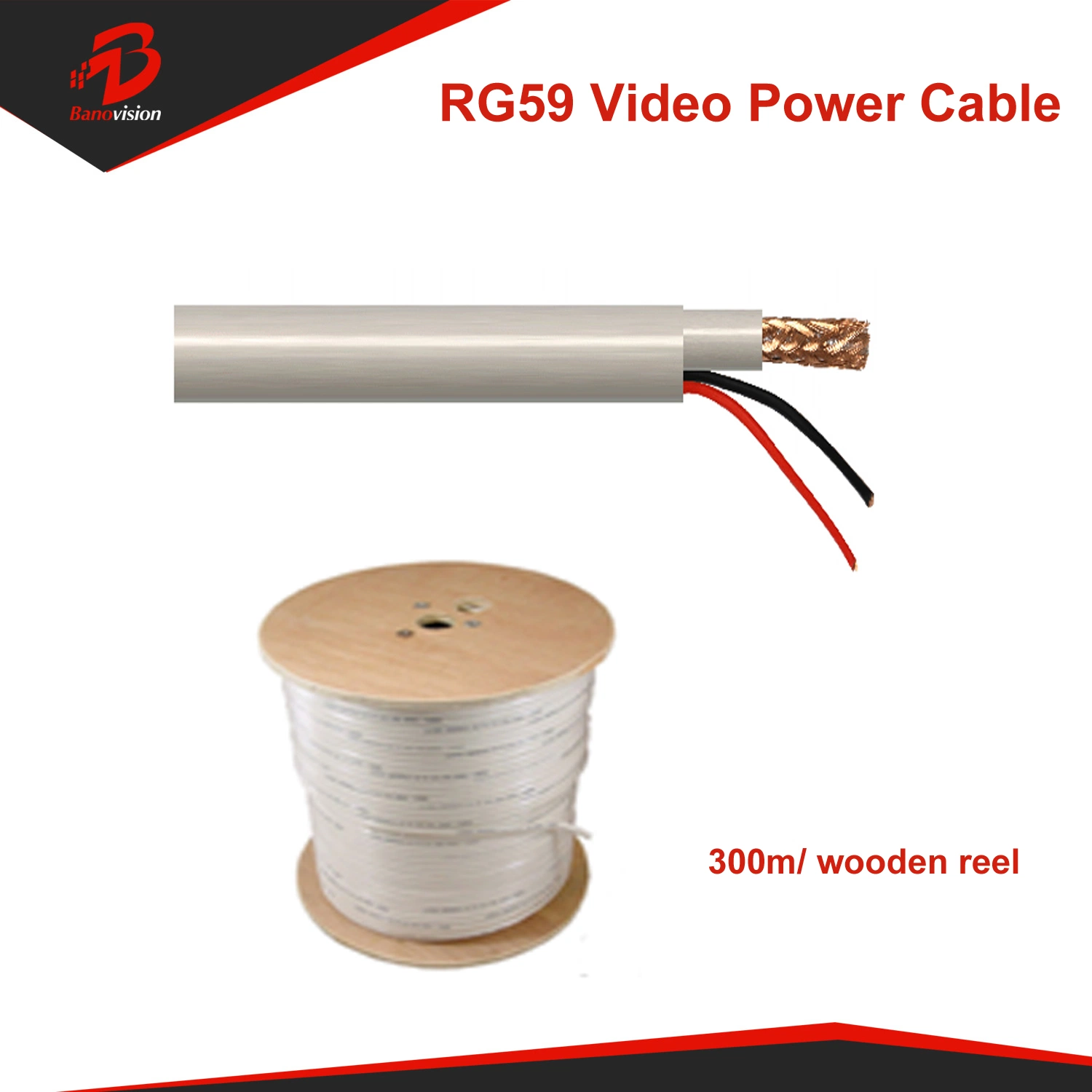 Network Wan Rg59 Coaxial Cable with BNC Connetor Video Power Roll Cable