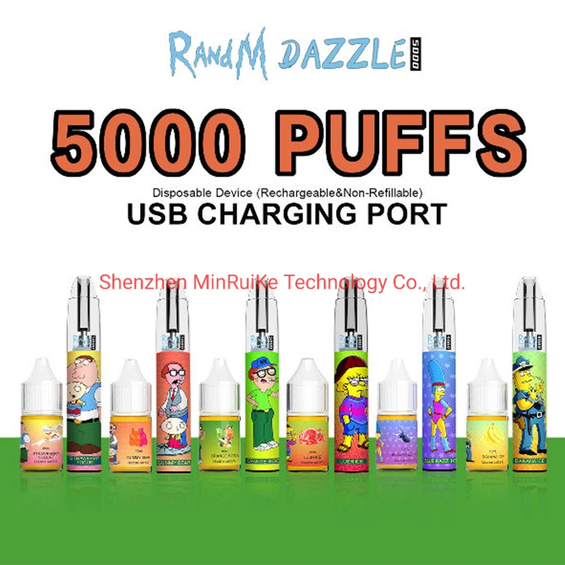 Auténtico Randm Dazzle cigarrillo e Inhalaciones 5000 R Y M Pen Vape desechable con pilas recargables