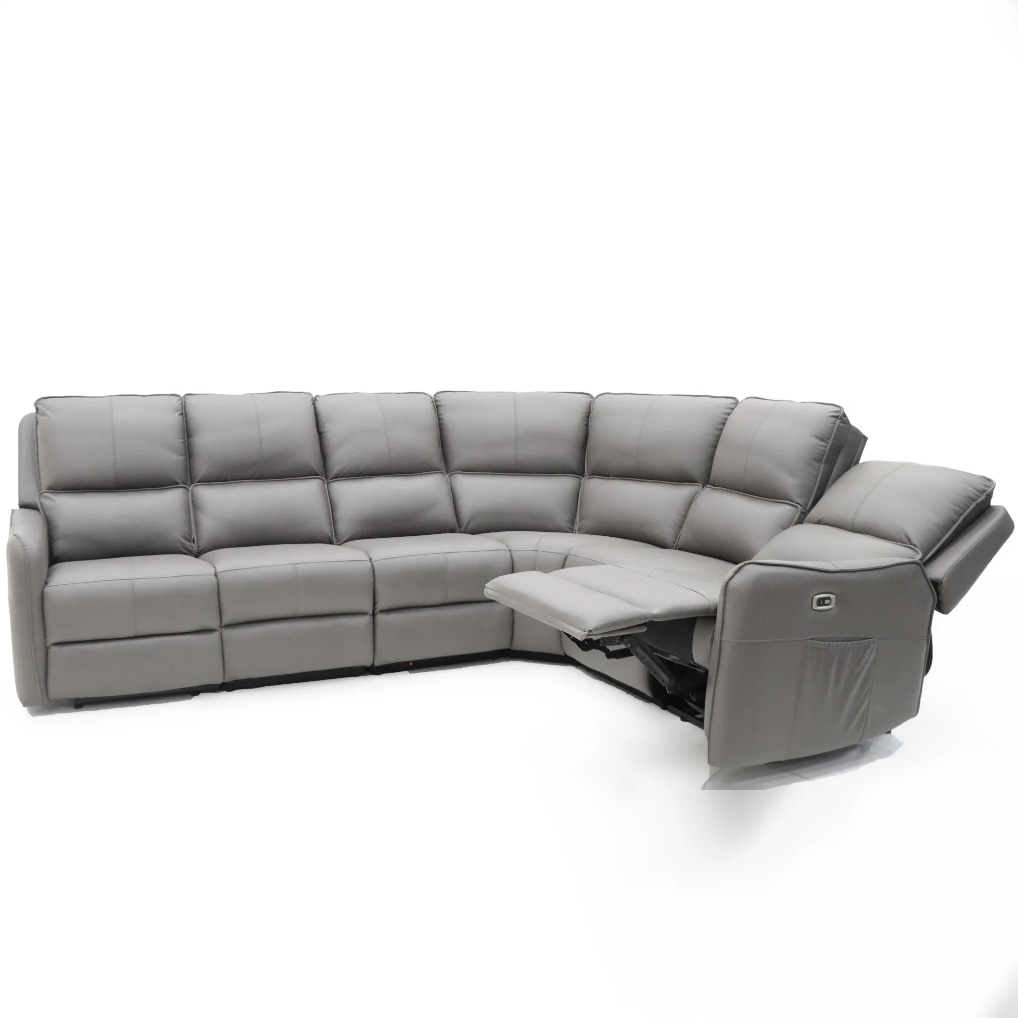 Geeksofa Modern Design Technology Fabric Manual Corner Sectional Recliner Living Room Sofa Set Motion Reclinable with Massage