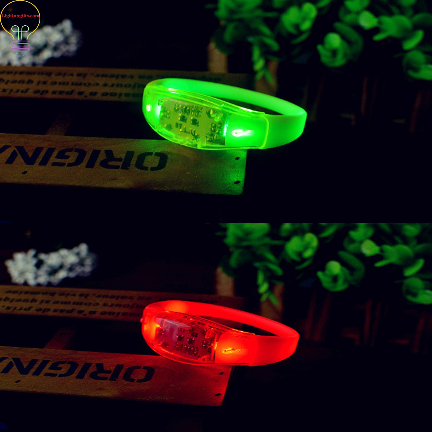 Promotional Gift Flashing Light Activated LED Silicone Wristbands for Night Racing Party Silicone Bracelet Silicone Wristband LED Bracelet