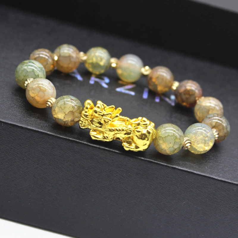 Fashion Jewelry Imitation Sand Gold Pixie Bracelet Imitation Chalcedony Ice Crackle Burst Bracelet