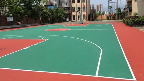 Indoor Tennis Court Paint Rubber Flooring Surface Silica PU Court