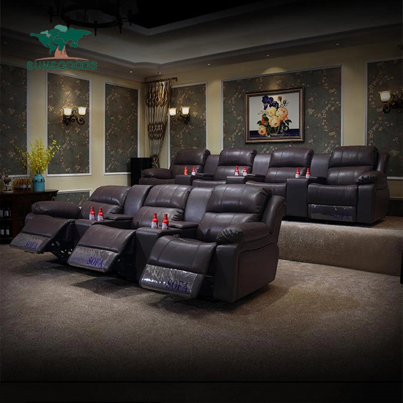 Good Price Foshan Factory, Reclining Electric Furniture Sofa Home Leather Theater Sectional Recliner Sofa, Antique Wooden Chair