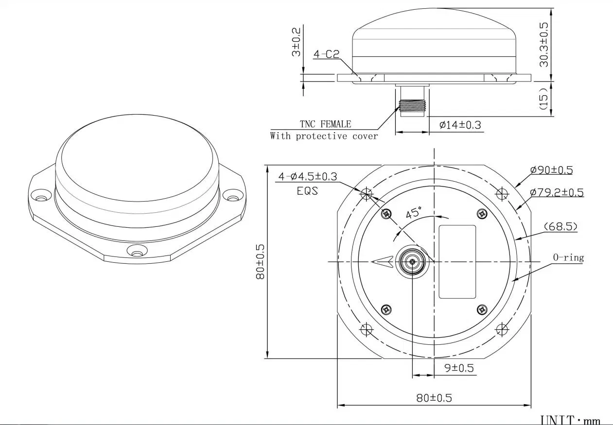 IP67 Gnss GPS de alta precisión Aeria antena de Drone