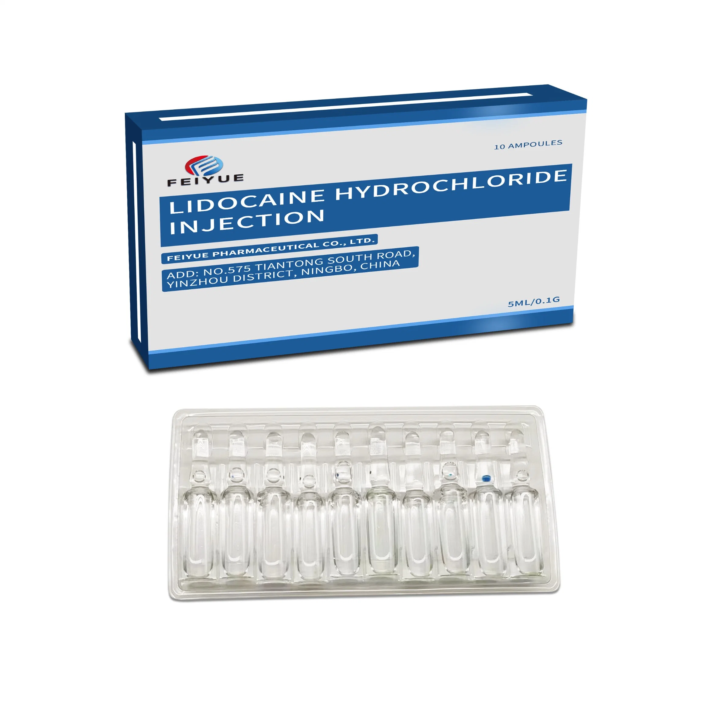 GMP Chine injection d'hydrochlorure de lidocaïne, anesthésique local, médicament anti-arythmique, battements ventriculaires prématurés, arythmies ventriculaires