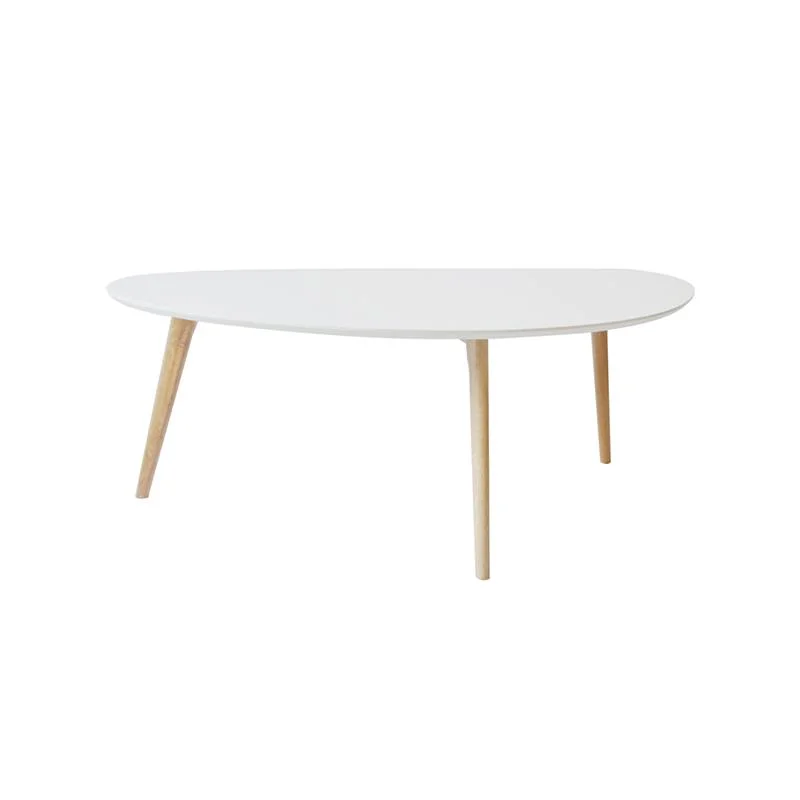 Special Offer White Gloss Round Solid Glass Coffee Table Wood Coffee Table with Solid Three Leg