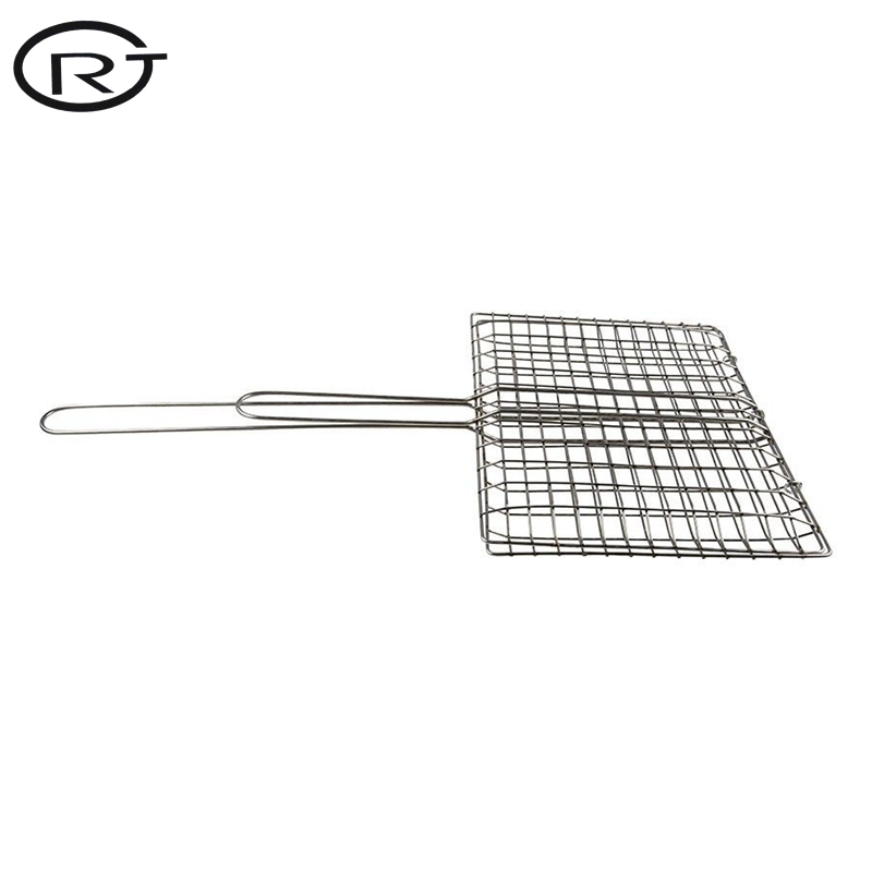 Griff Steak Fleisch Fisch Gemüse Halter Grill Grillen Korb BBQ Grillgitter