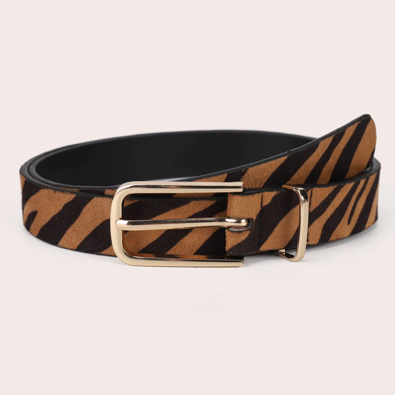 New Design Dress Ladies Vintage Animal Printing Leather Belt Custom Zebra Fur Plush Belt Women Sexy Waist Belt for Ladies