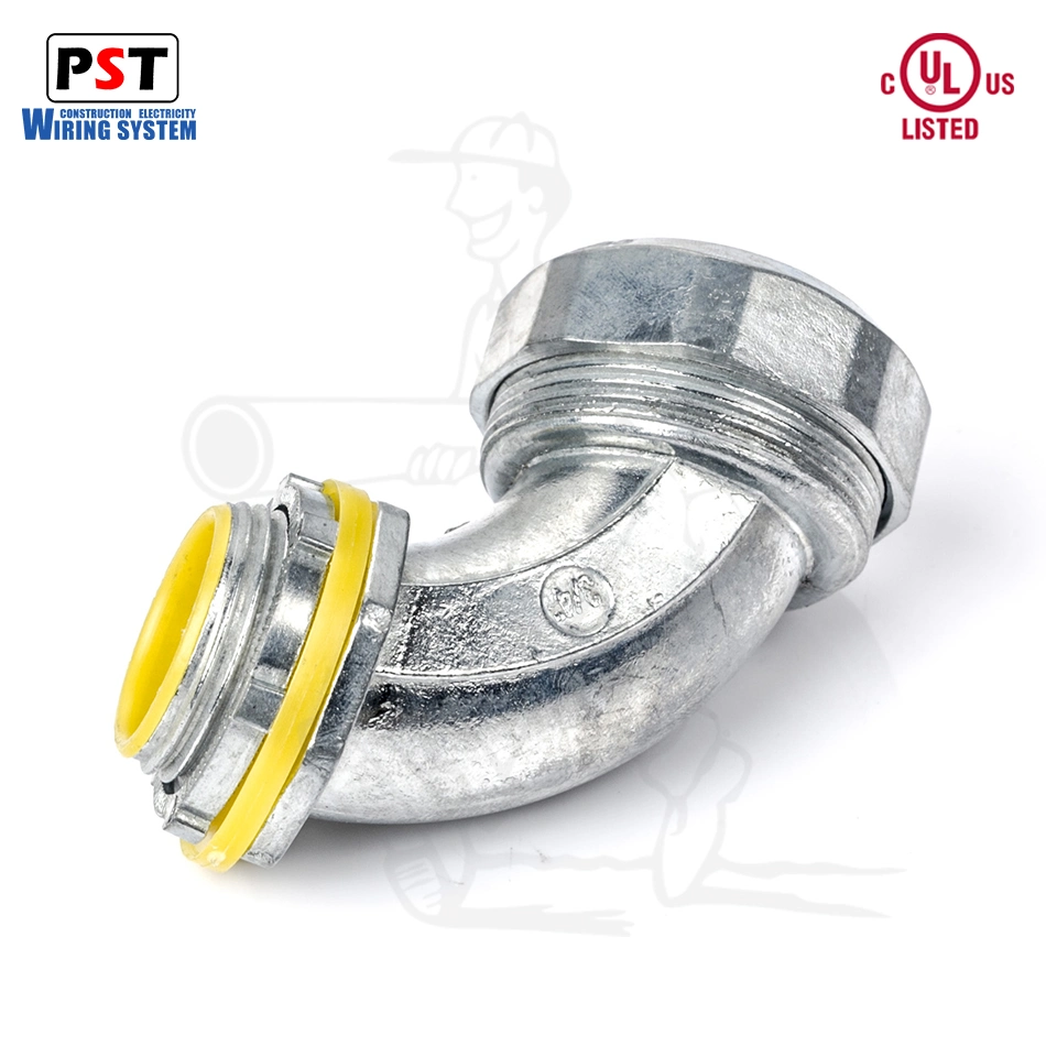 Zinc Die Cast 90 Degree Angle Liquid Tight Connector for Flexible Conduit