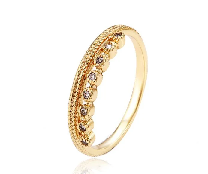 Gift Jewelry 14K Gold Color Plated Fashion Rings Charm