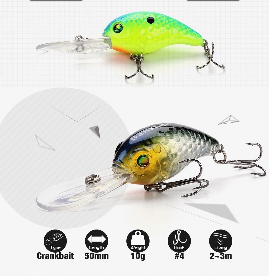 50mm 10g Ronda Bill Crankbaits Bass Fishing Mayorista/Proveedor de cebo de pesca