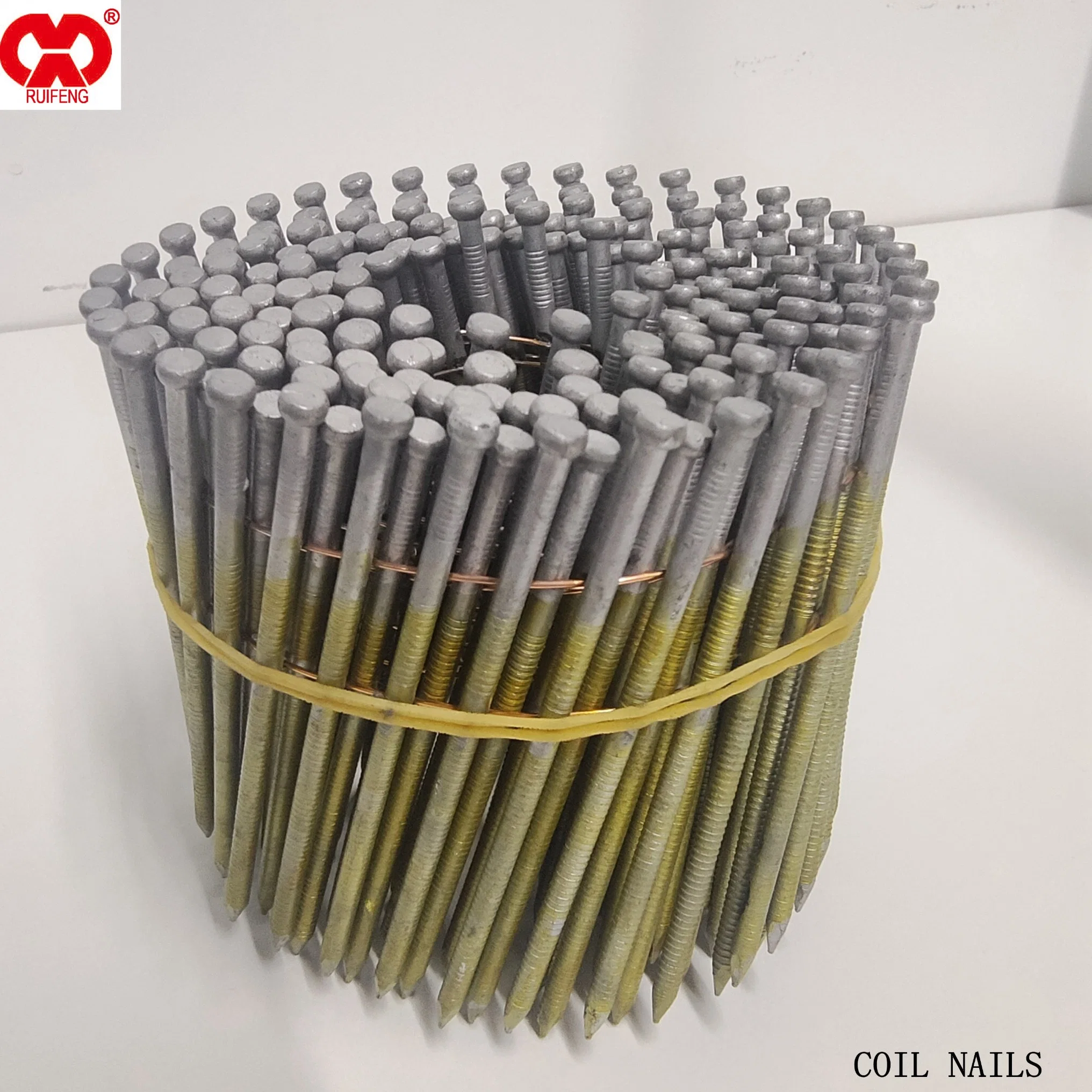 Latest Price Finish H. D. G. Wire Coil Nails, Dia 3.15mm Small Round Head Ring Shank Collated Nails in Anhui.
