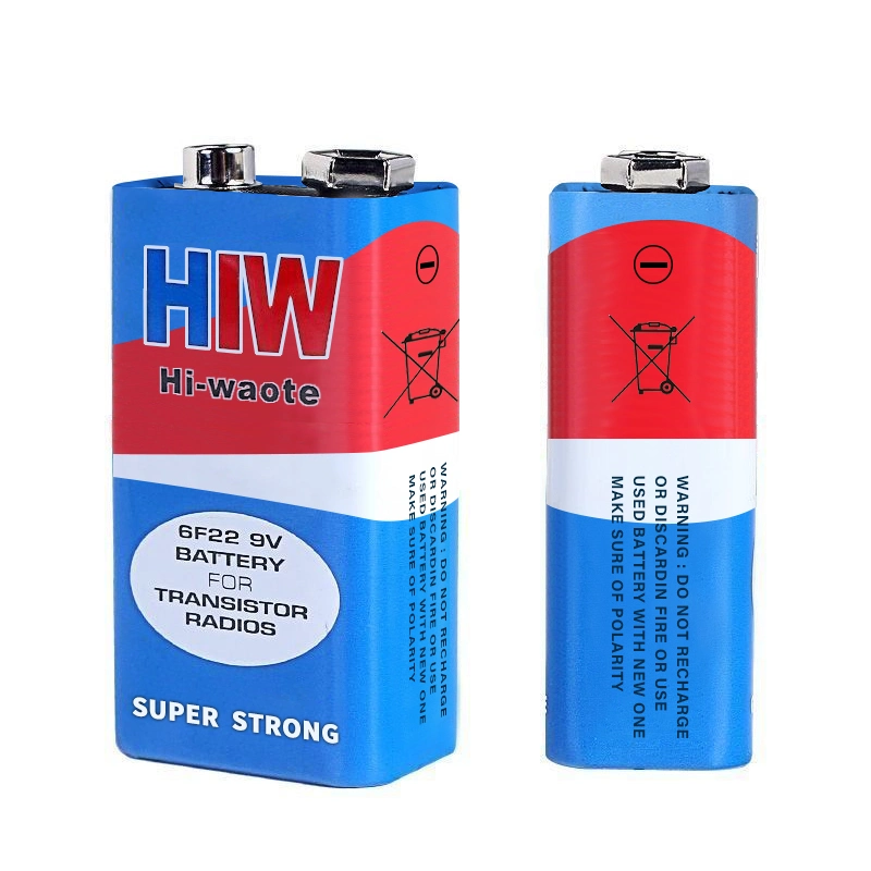 Батарея 9V 6f22 с сухой батареей HIW, углеродистая цинковая батарея /цинк Хлорид. Батарея