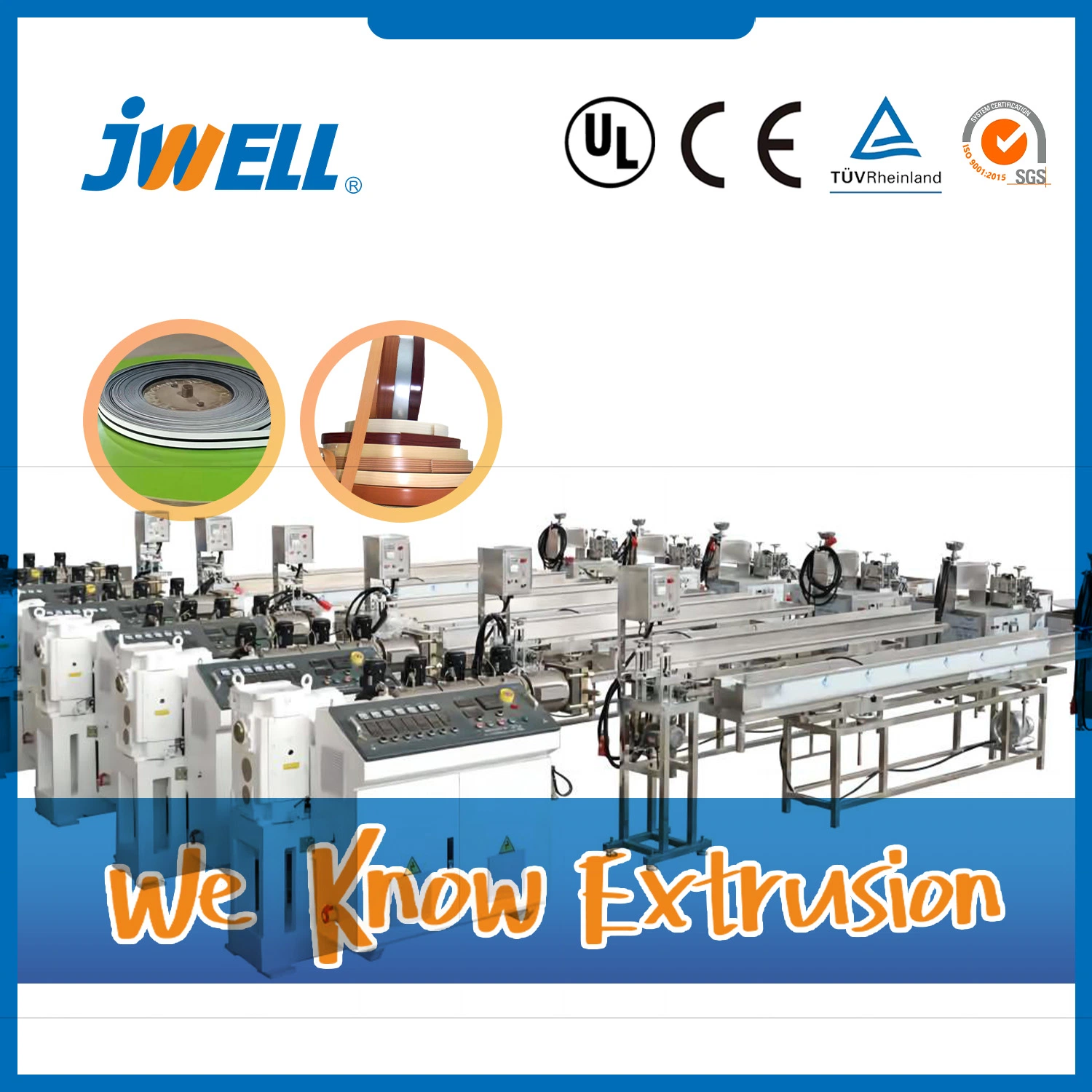 Jwell PVC Edge Banding Curing/Beautifying/Decorating Furniture/ Preventing Production Equipment for Decking