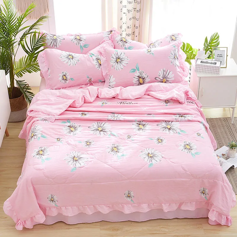 China Home Textile Factory Direct Supplier Washed Soft 3 in 1 Printed Comforter Blanket Set