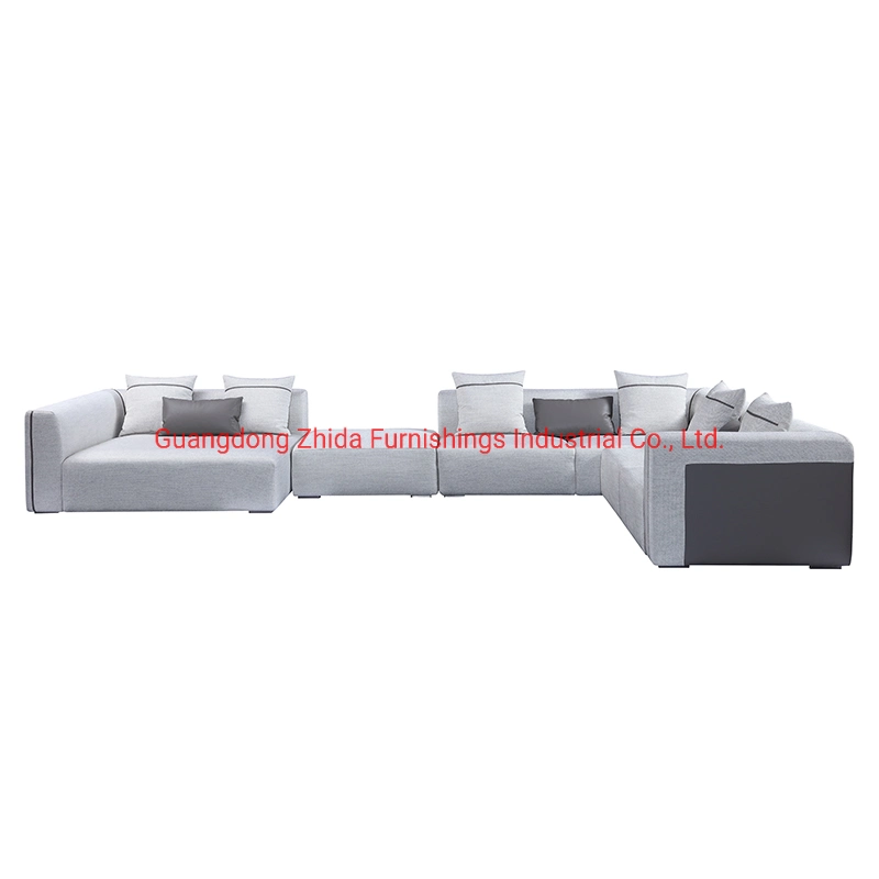 Startseite Möbel modernes Design Sektional L Form Stoff Sofa-Set