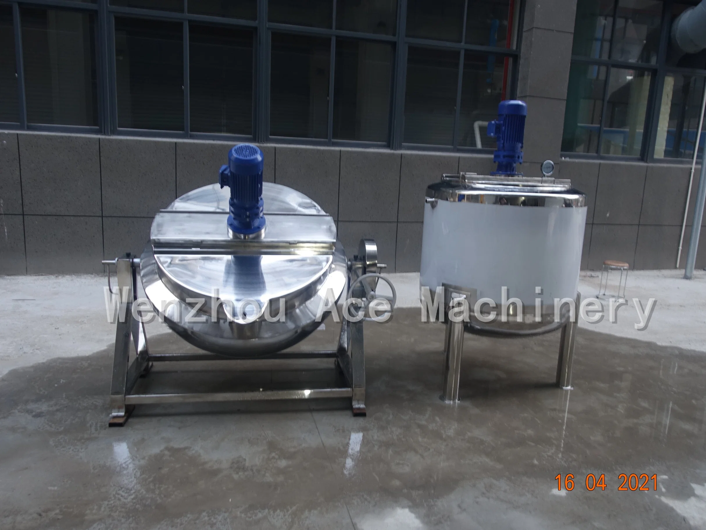 Factory Price Food Processing Tilting Heated Jacket Kettle Dates / Corn Syrup Making Machine with Mixer