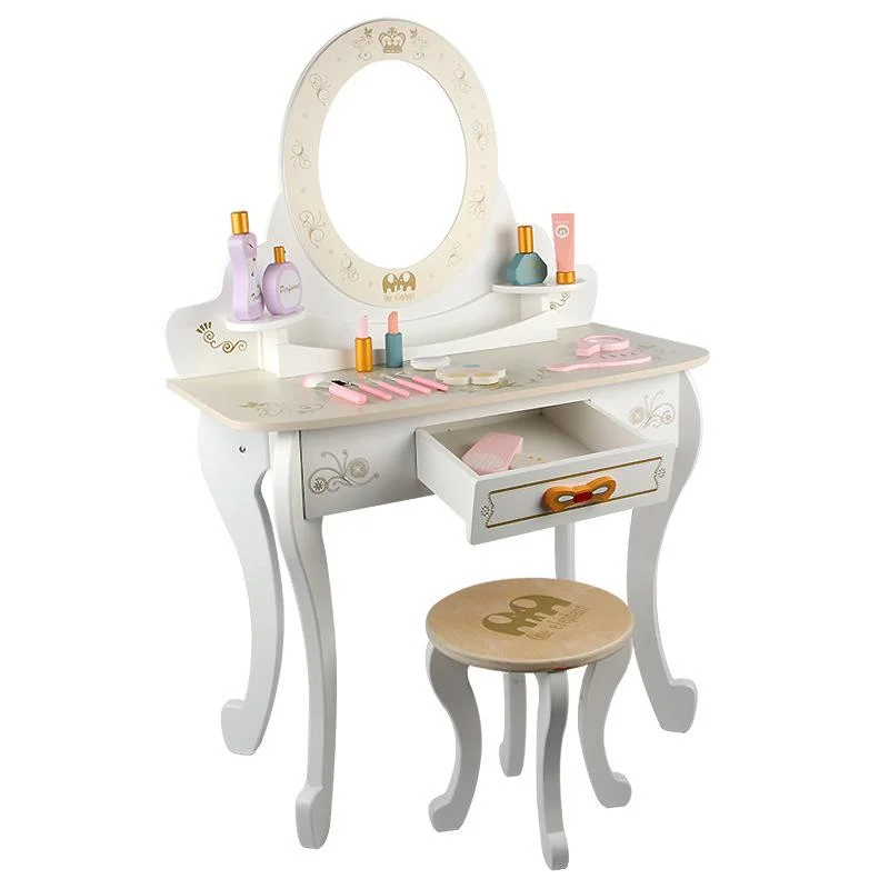 Wooden Play House Toy Girl Dressing Table Children Baby Dressers