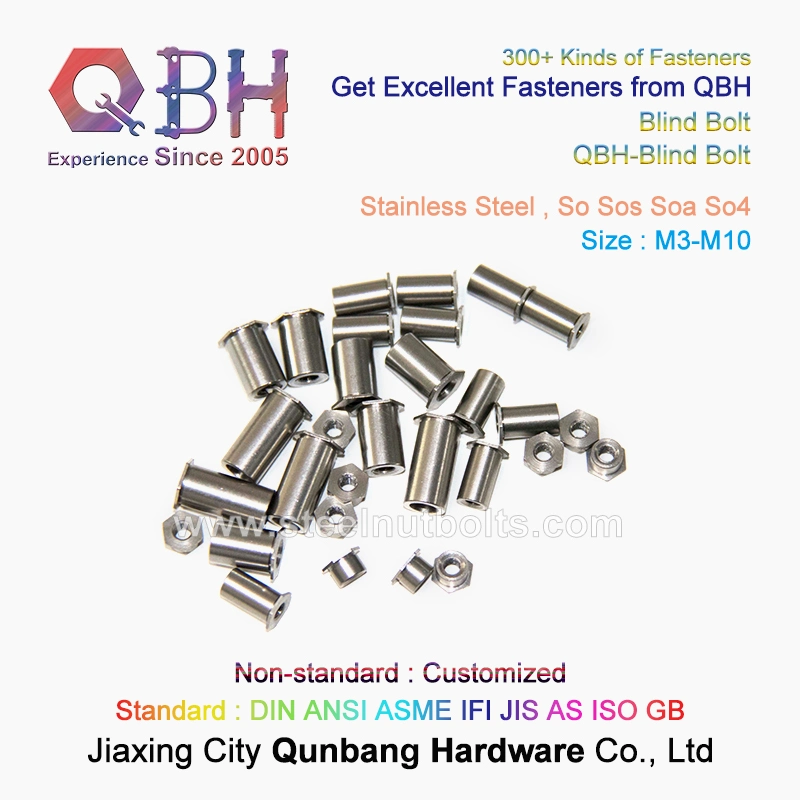 Qbh Mechanical Hydraulic Pneumatic Press Stainless Steel Female Thread Thru-Hole Hexagon Hex Self-Clinching Drilling Tapping Standoffs Blind Hollow Screws