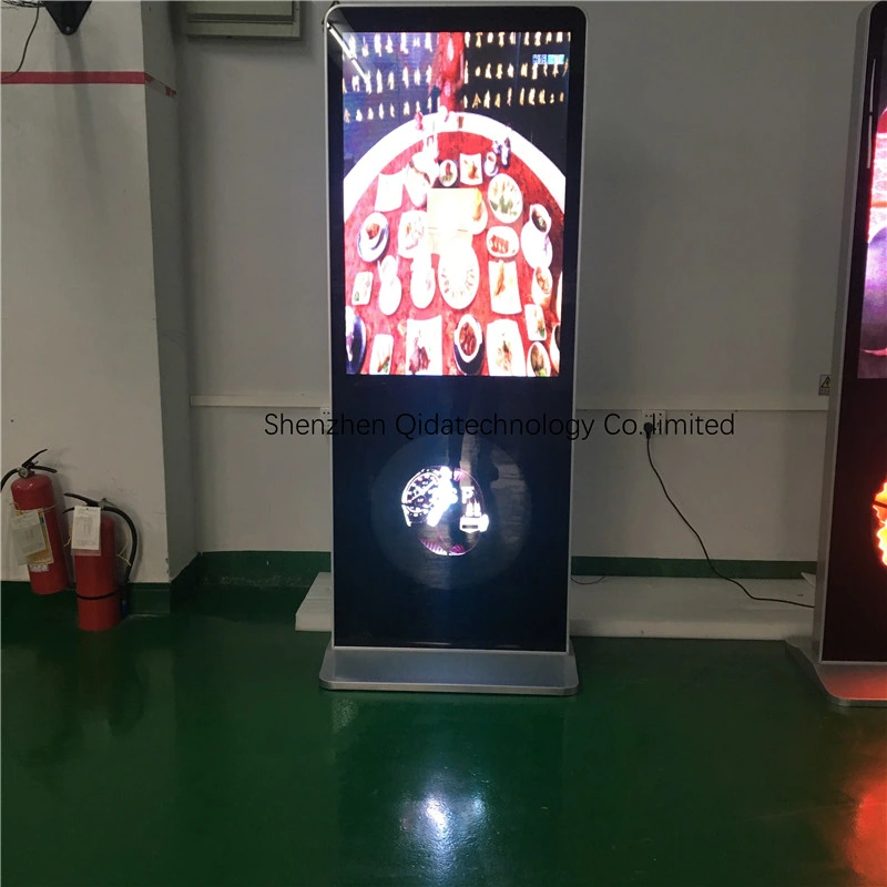 Indoor Ad Player LED Display with 3D Holographic Fan Commercial LCD Advertising Display Digital Signage with WiFi Floor Standing Digital Signage