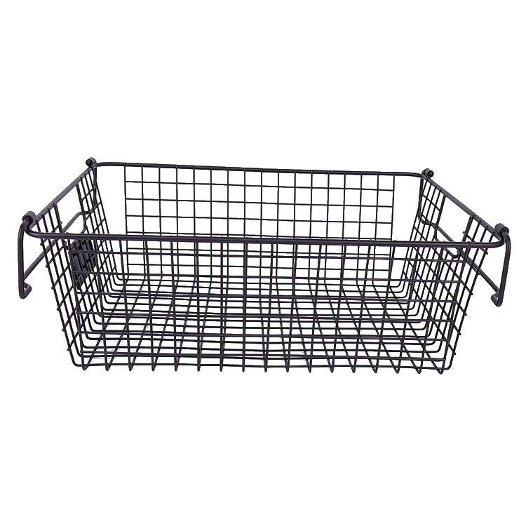 Stacking Storage Basket Fruit Vegetable Food Storage Bin Stackable Metal Wire Storage Basket Set for Kitchen Bathroom