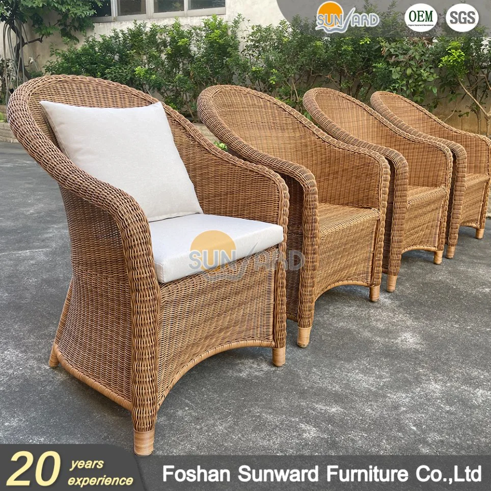 Outdoor Garten Luxus Rattan Möbel Weidenspeiseset mit Kissen