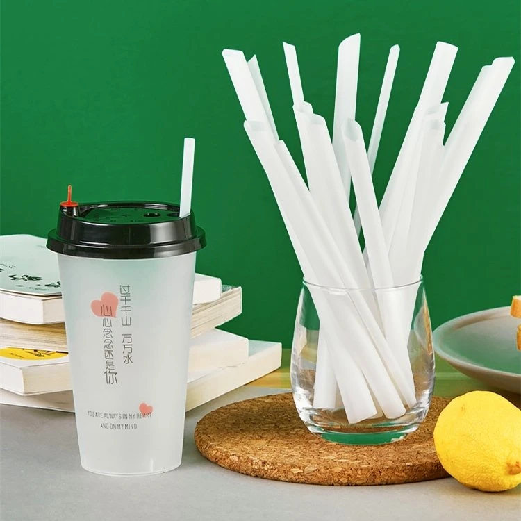 Custom Disposable Milk Tea Drink Beverage Individually Packaged PLA Plastic Straw