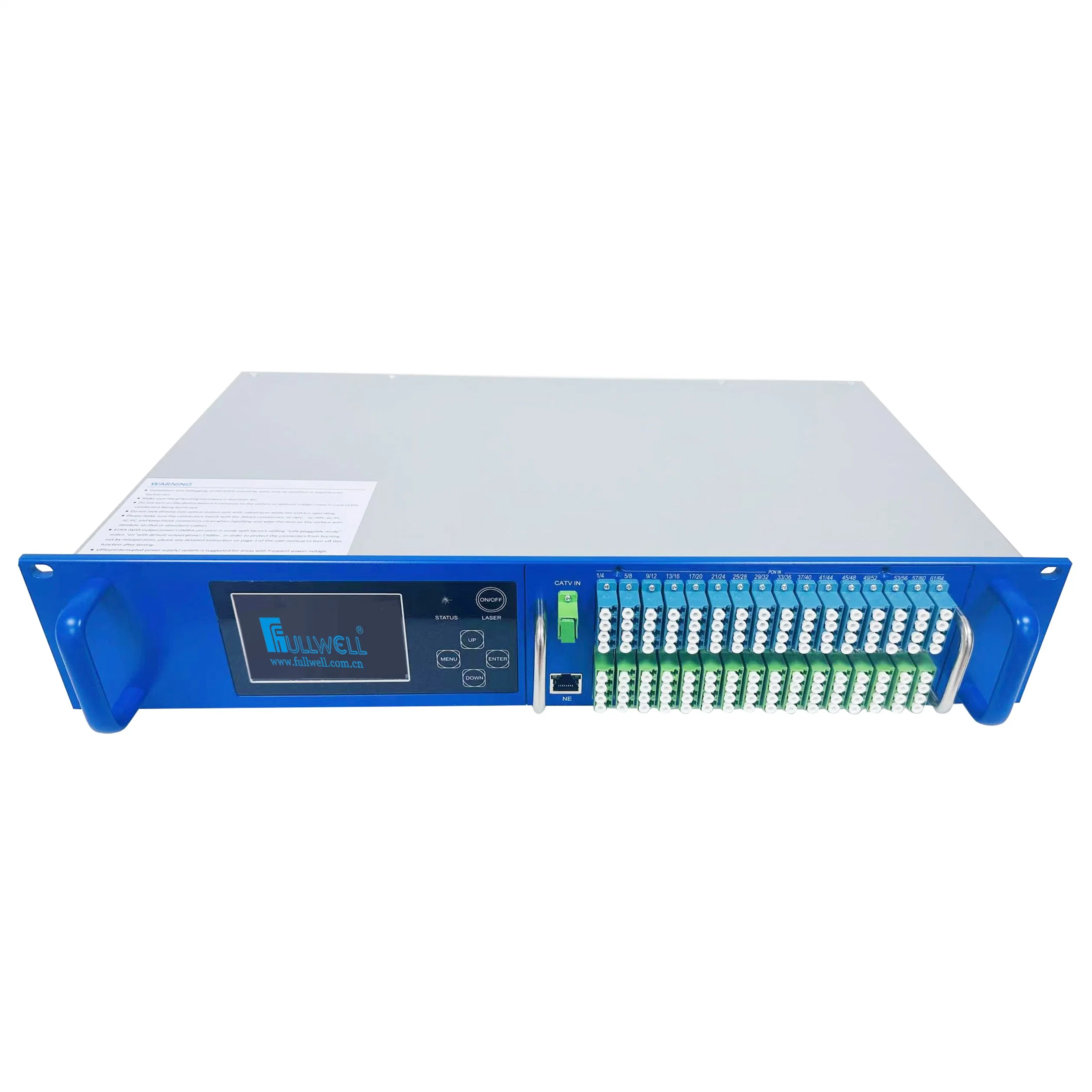 Fullwell 64 puertos 19dBm 20dBm Rack 2U EDFA Eydfa FTTH Pon y CATV combinador EDFA