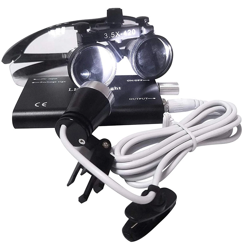 Portable Lighting for Dentists with 2.5X 3.5X Magnification and LED Light