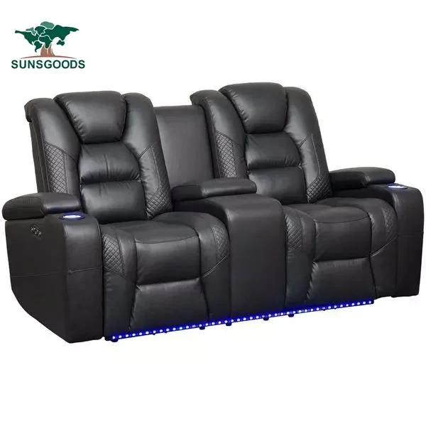 Best Selling Power Reclining Console Loveseat Home Theater Furniture Living Room Electric Recliner Sofa