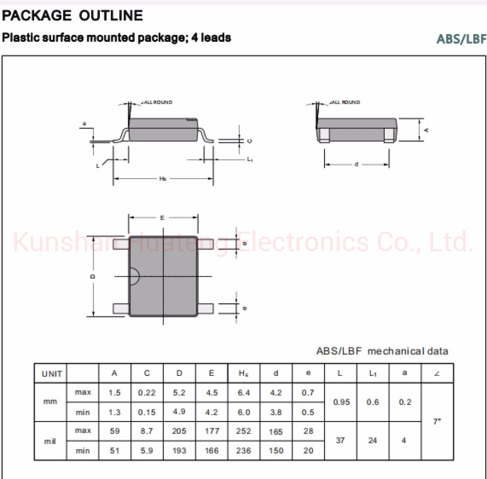 Passivierte Brückengleichrichterdiode ABS10