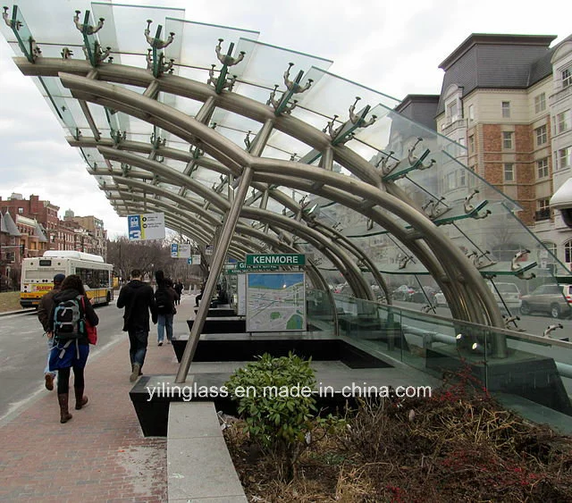 Clear Tempered Glass Canopy Bus Shelter
