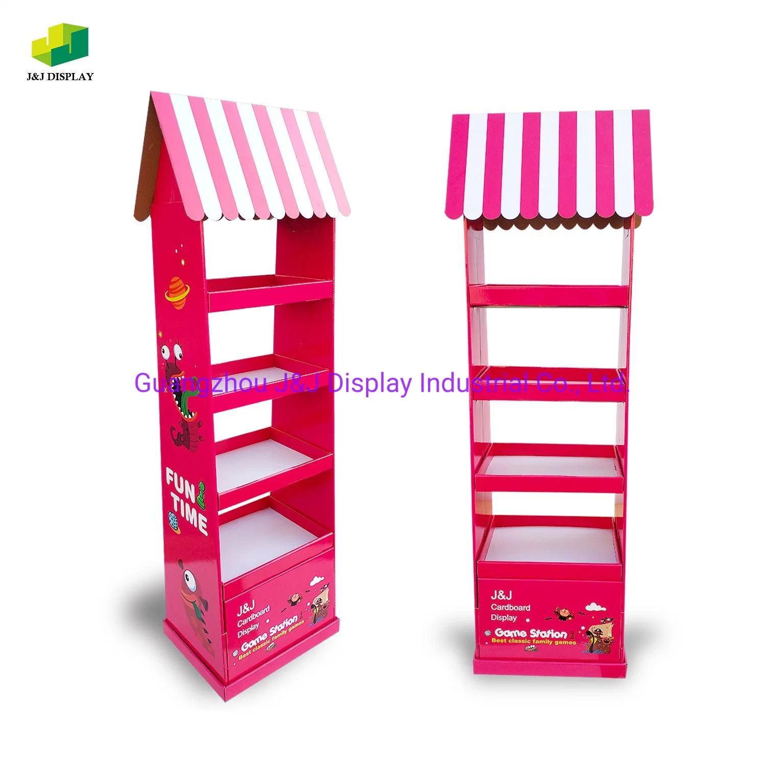 Customized Cardboard Corrugated Paper Promotion Retail Store Advertising Exhibition Pop Foldable Floor Display Stand for Double Mint