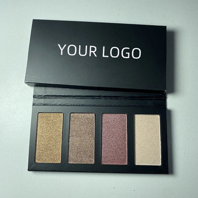 4 Colors Shimmer Highlight Powder Private Label DIY Face Highlighter Blush Palette