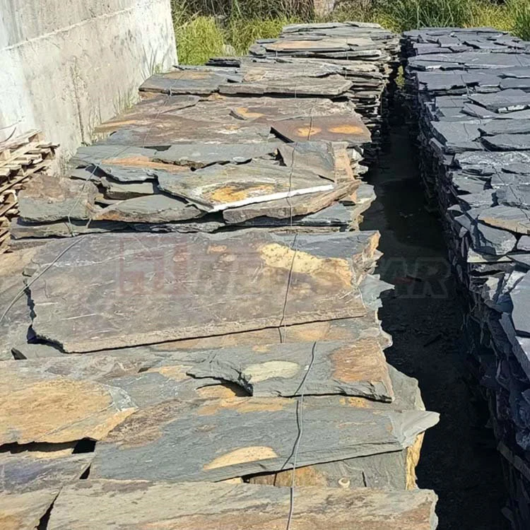 Split Surface Paving Slate Natural Stone Black Slate Floor Tile