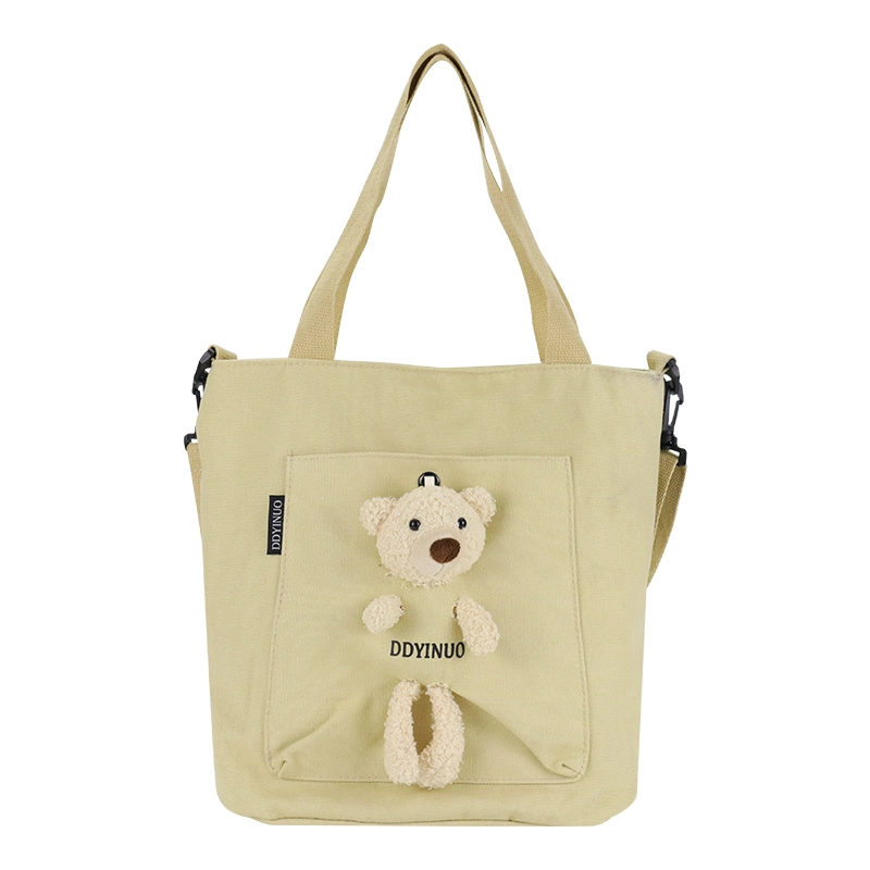 Diseño de yute a medida niñas Grocery Embalaje algodón Canvas Bolso Con hombro