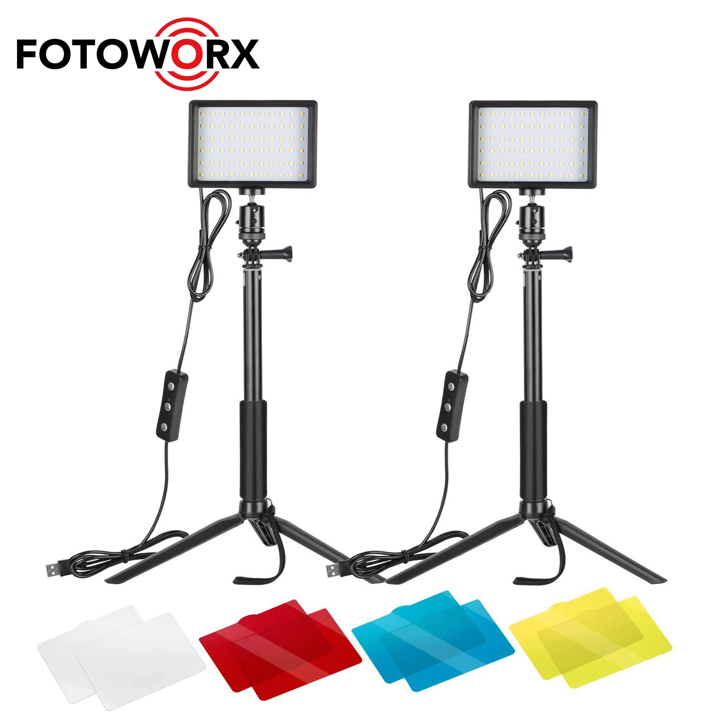 Fotoworx panel LED de luz de vídeo de la fotografía de la luz de las luces de estudio
