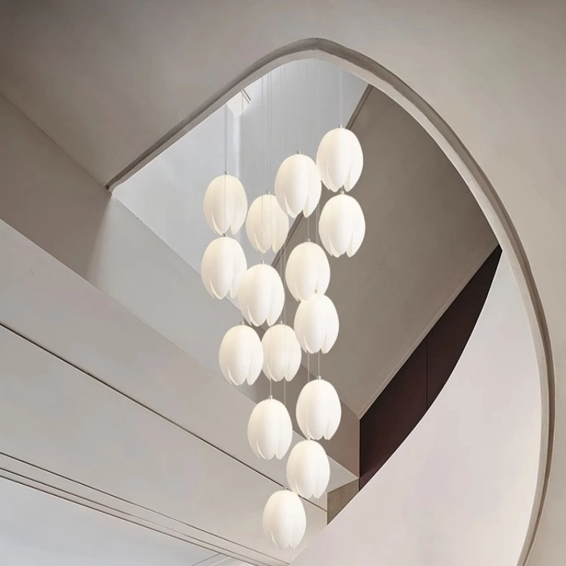 New Simple Modern Apartment Stair Chandelier Energy Saving Lamp Interior Lighting.